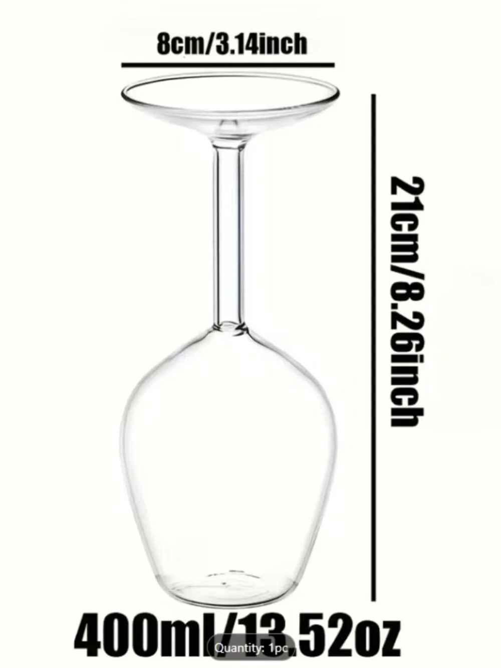 Set Of 2 Inverted Wine Glasses - Brand New - Fun & Unique Gift For Wine Drinkers